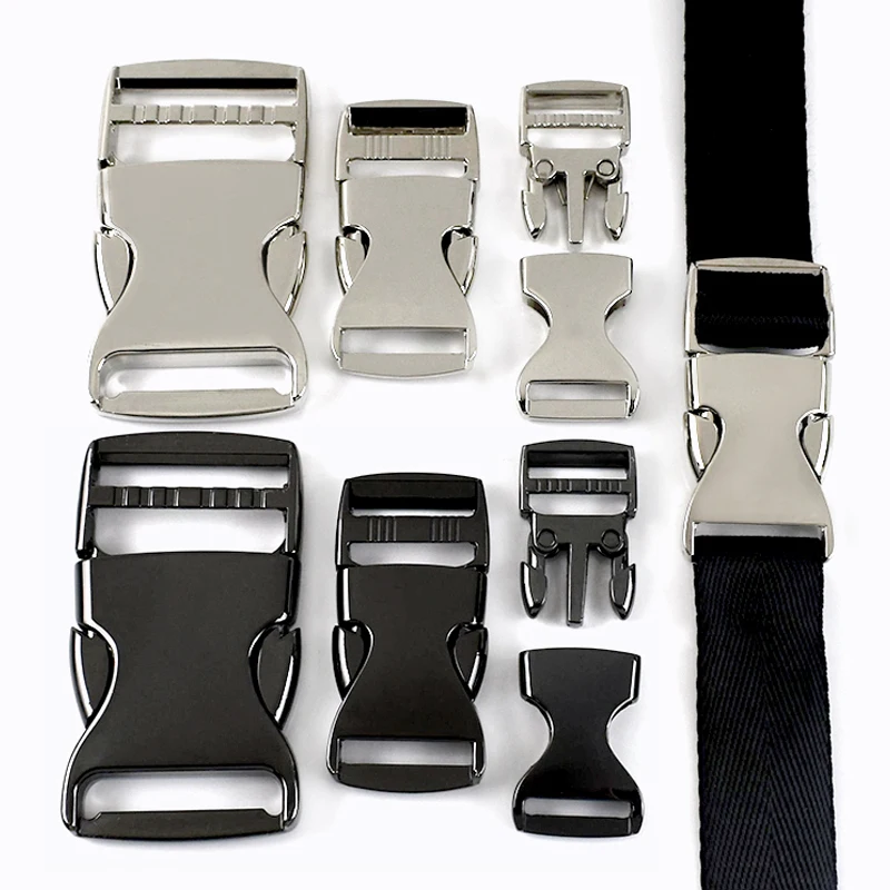 5/10Pcs 20/25/38mm Metal Side Release Buckle for Backpack Webbing Strap Carabiner Clips Pet Collar Safety Belt Hooks Accessories