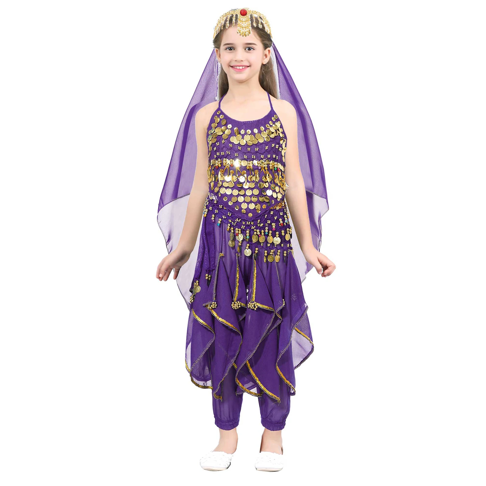 Kids Belly Dance Costumes Set Oriental Dance Girls Belly Dancing India Dance Clothes Bellydance Children Indian Theme Outfits