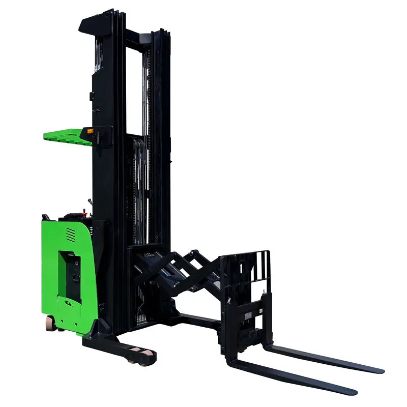 Sanstar Hot Sale 1.6 Ton Double Deep Scissor Reach Truck Electric Forklift Stacker Electric Fork Reach Truck