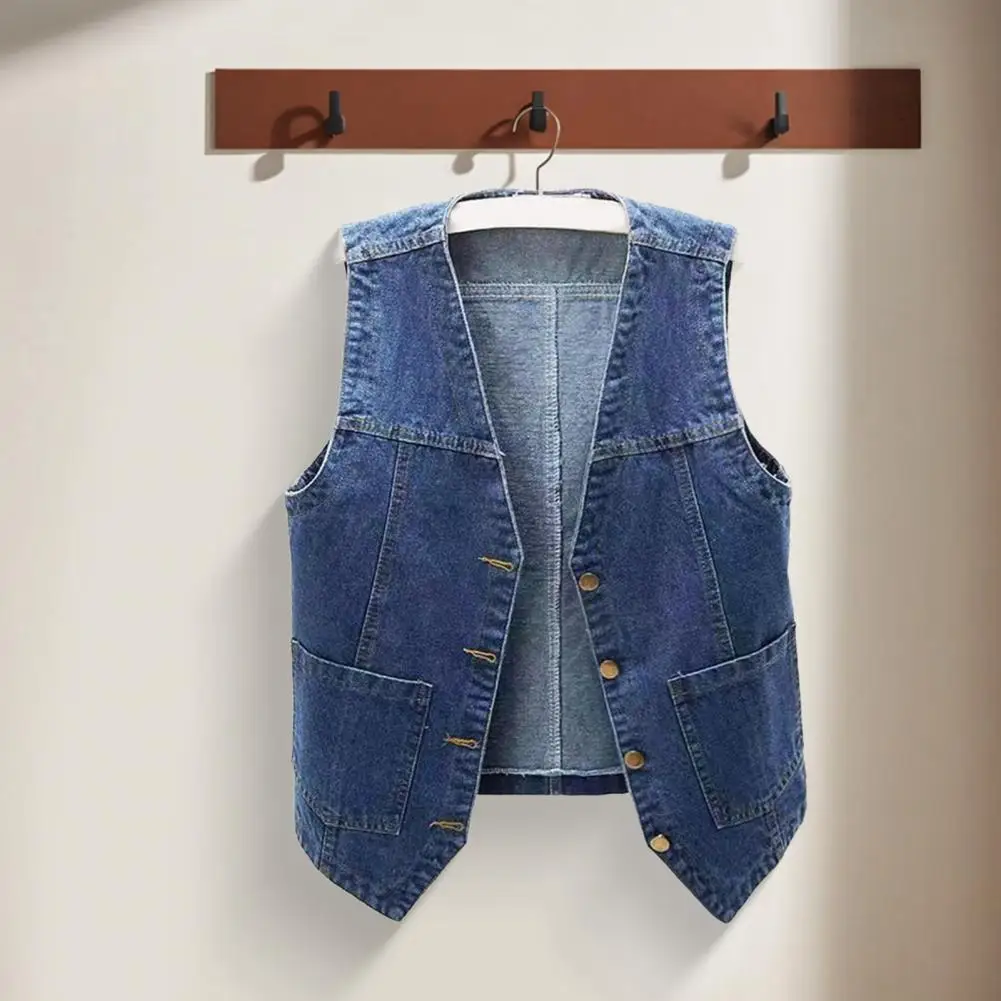 Women's Denim Vest Coat 2026 Spring Autumn Comfortable Sleeveless Ladies Cowboy Vest Jacket Appear Thin Elegant Lady Horse Clip