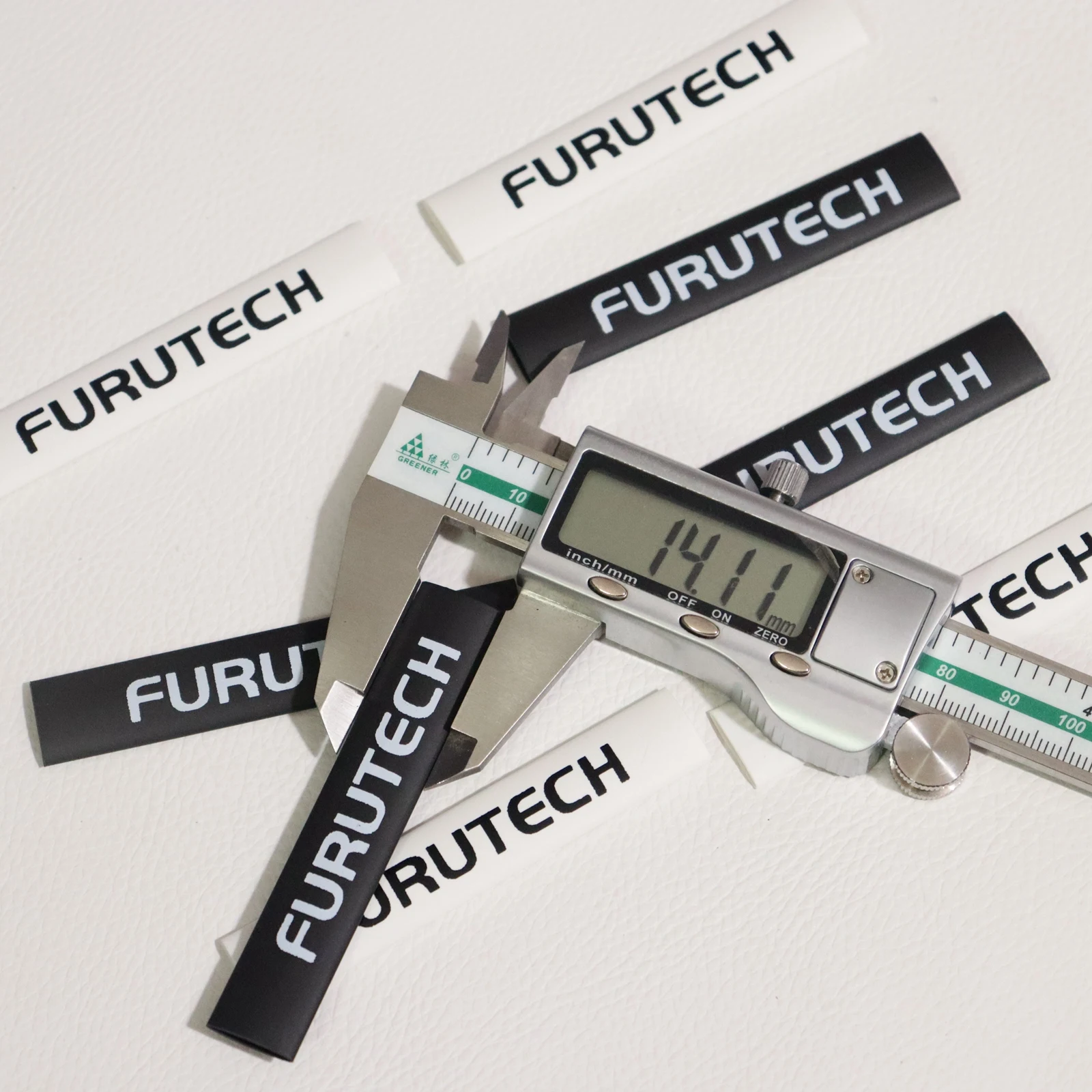 أنبوب انكماش حراري عازل بشعار Furutech-أبيض وأسود ، كابل صوت ذاتي الصنع ، أنبوب انكماش سلكي مكبر صوت ، قطر 5-14 ، عالي الجودة