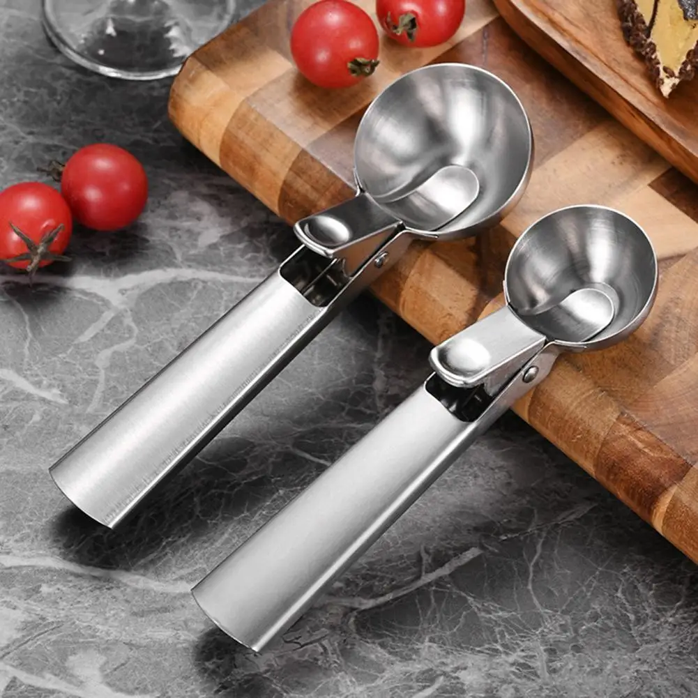 Ergonomic Kitchen Utensil for Baking Stainless Steel Ice Cream Scoop with Trigger Release Comfortable Handle Hard for Gelato