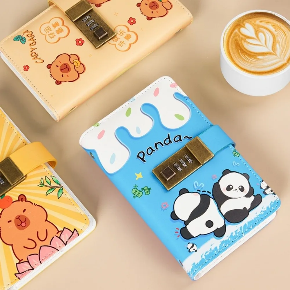 Capybara Panda 100 Envelopes Challenge Large Capacity Waterproof Money Saving Challenge Password Lock Mini Binder