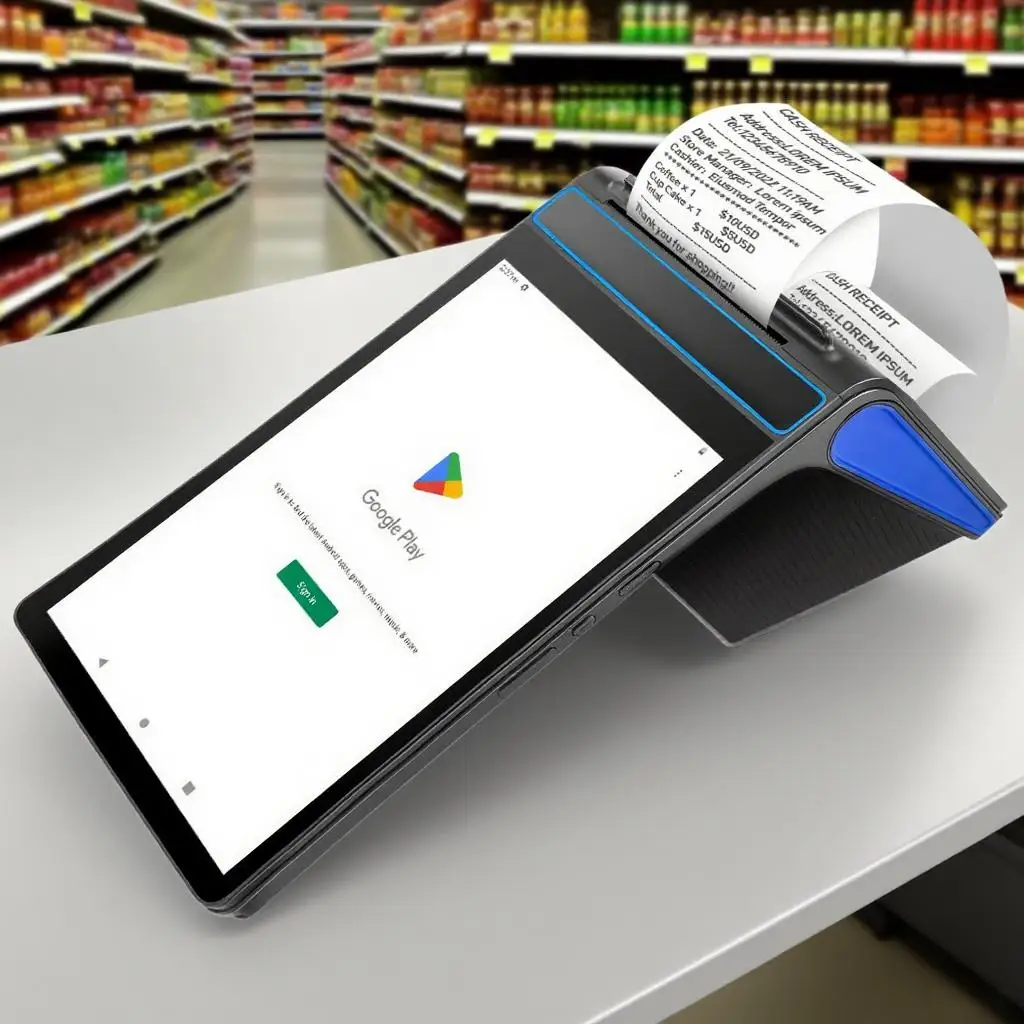 F1-88 آلة نقاط البيع المحمولة 8 بوصة الطابعة الطرفية 80 مللي متر 2D مسح الباركود GMS آلة نقاط البيع المكتبية المعتمدة