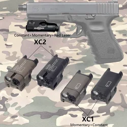 Tactical SureFire XC2 Red Dot Laser Light XC1 Weapon Scout Hunting LED Flashlight For Pistol Airsoft Glock 17 19 Fit 20mm Rail