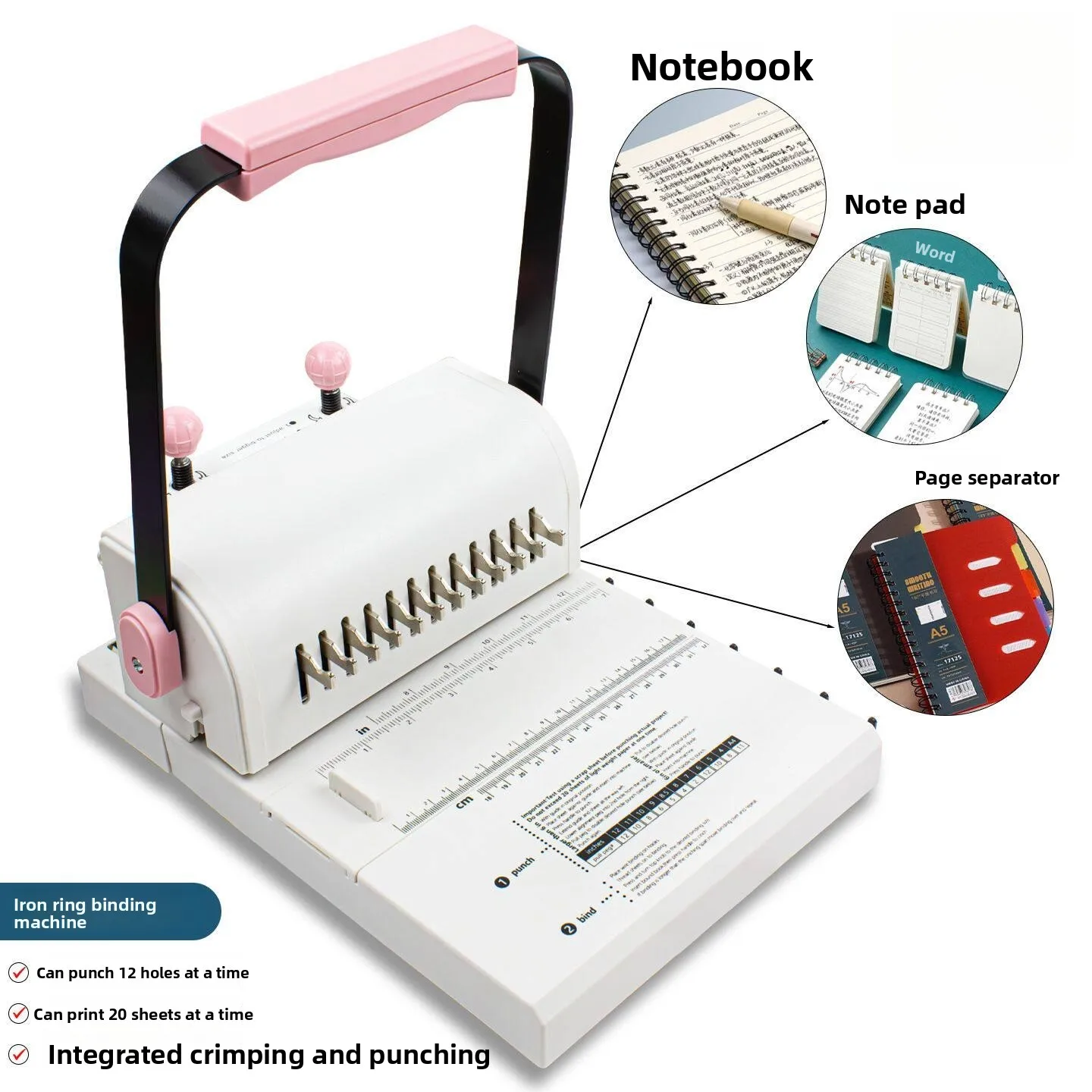 

Машина для переплета на двойную петлю MW12 – регулируемая и поворотная, со съемным пробойником для документов/отчетов