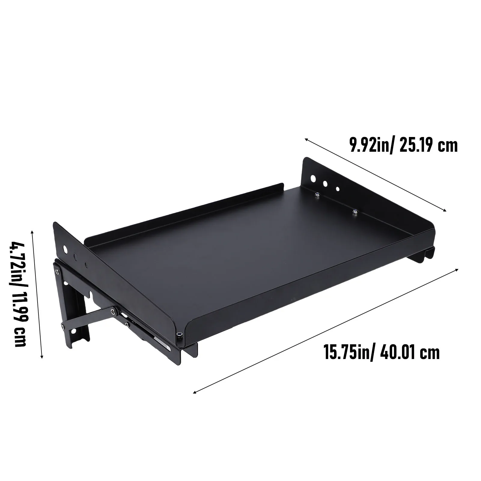 2 Set Garage Folding Storage Rack 200LB Load Capacity Metal Wall Mounted Adjustable Shelf for Power Tools Toolbox
