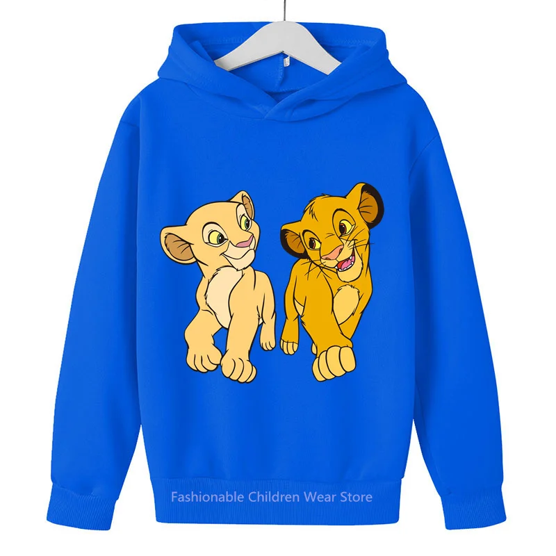 2024 Disney Lion King Hoodie for Kids: Fun Cartoon Prints, Korean Casual Vibe, Boys & Girls\' Warm Companion