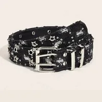 2026New Fashion Luxury Belt Black Punk Accessories Blue Denim Girdle HipHop Y2k Star Hollowed Pin Buckle Waistband，For Men Women - Image 6
