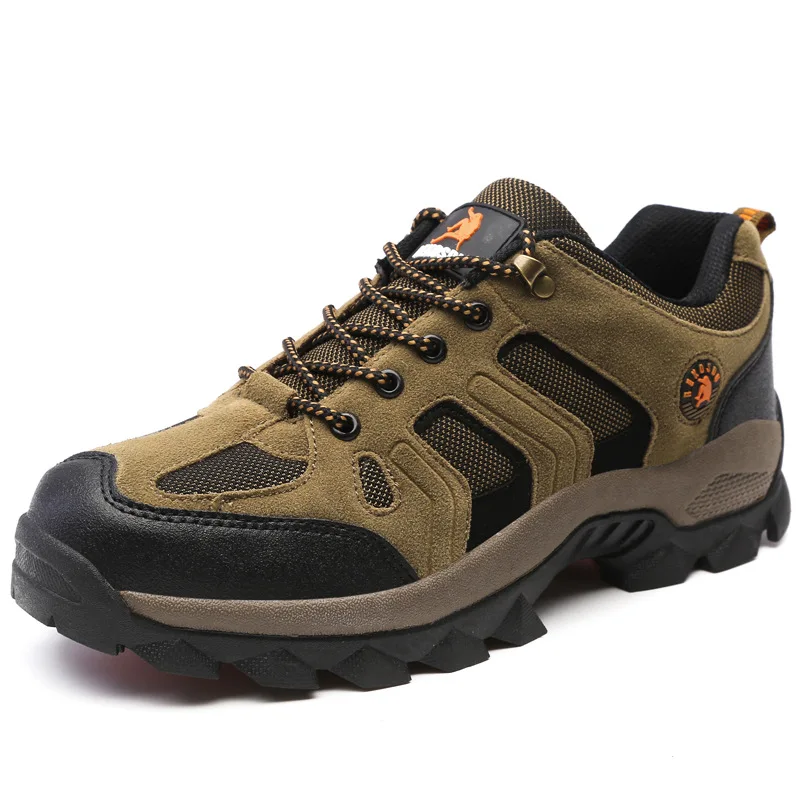 Zapatos de escalada al aire libre para hombre, zapatos deportivos impermeables transpirables para senderismo, suela de goma, zapatos informales con cordones de corte bajo