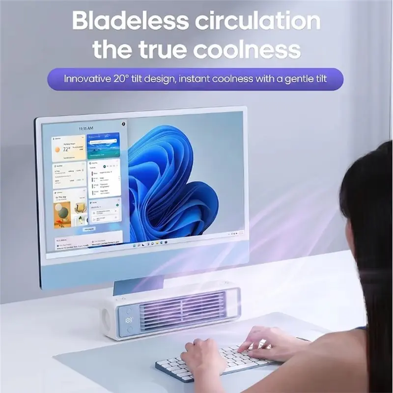 B15C Quiet Desktop Tower Fan Portable Air Conditioner Fan Wall Circulating Fan 0-100 Speeds Adjustable Cooling Fan For Home