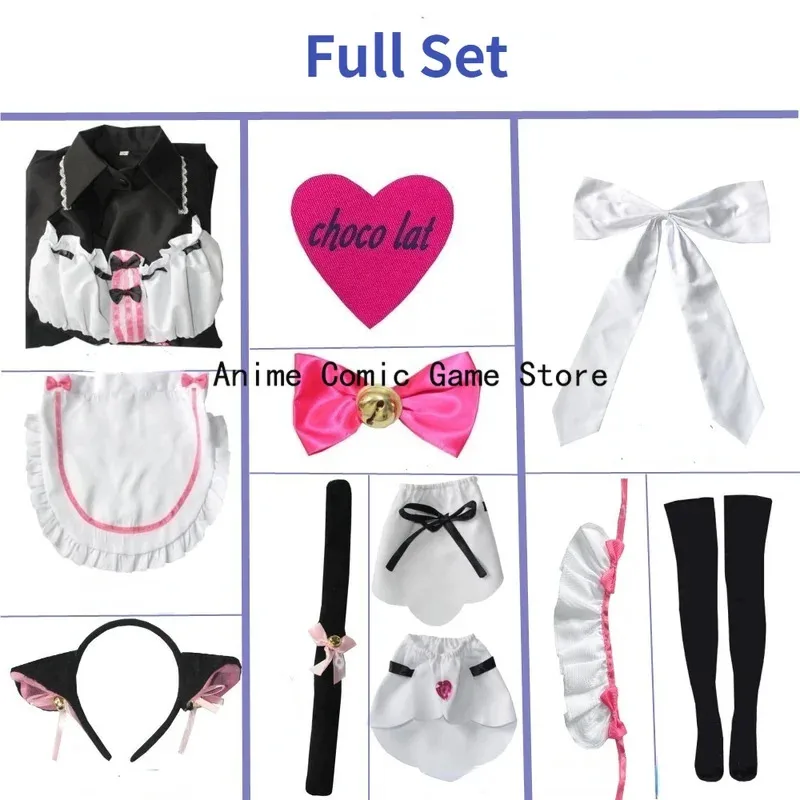NEKOPARA Cosplay Chocola Maid Dress Costume In Stock Anime Game Chocola Vanilla Cat Neko Girl Women Outfits
