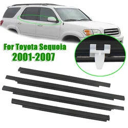 4pcs Car Window Glass Sealed Strip Side Window Wheatherstrip for Toyota Sequoia 2001-2007