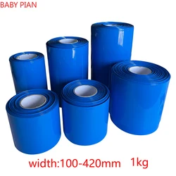 1KG Insulated PVC Blue Heat Shrinkable Tube 18650 Lithium Battery Shrink Film Battery Insulation Sleeve PVC Heat Shrinkable Tube