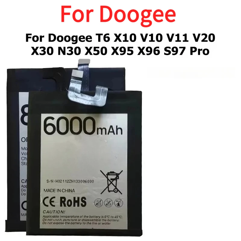 

BAT20X965400 BAT21M188500 BAT2019104350 BAT17613360 Battery For Doogee T6 X10 V10 V11 V20 X30 N30 X50 X95 X96 S97 Pro