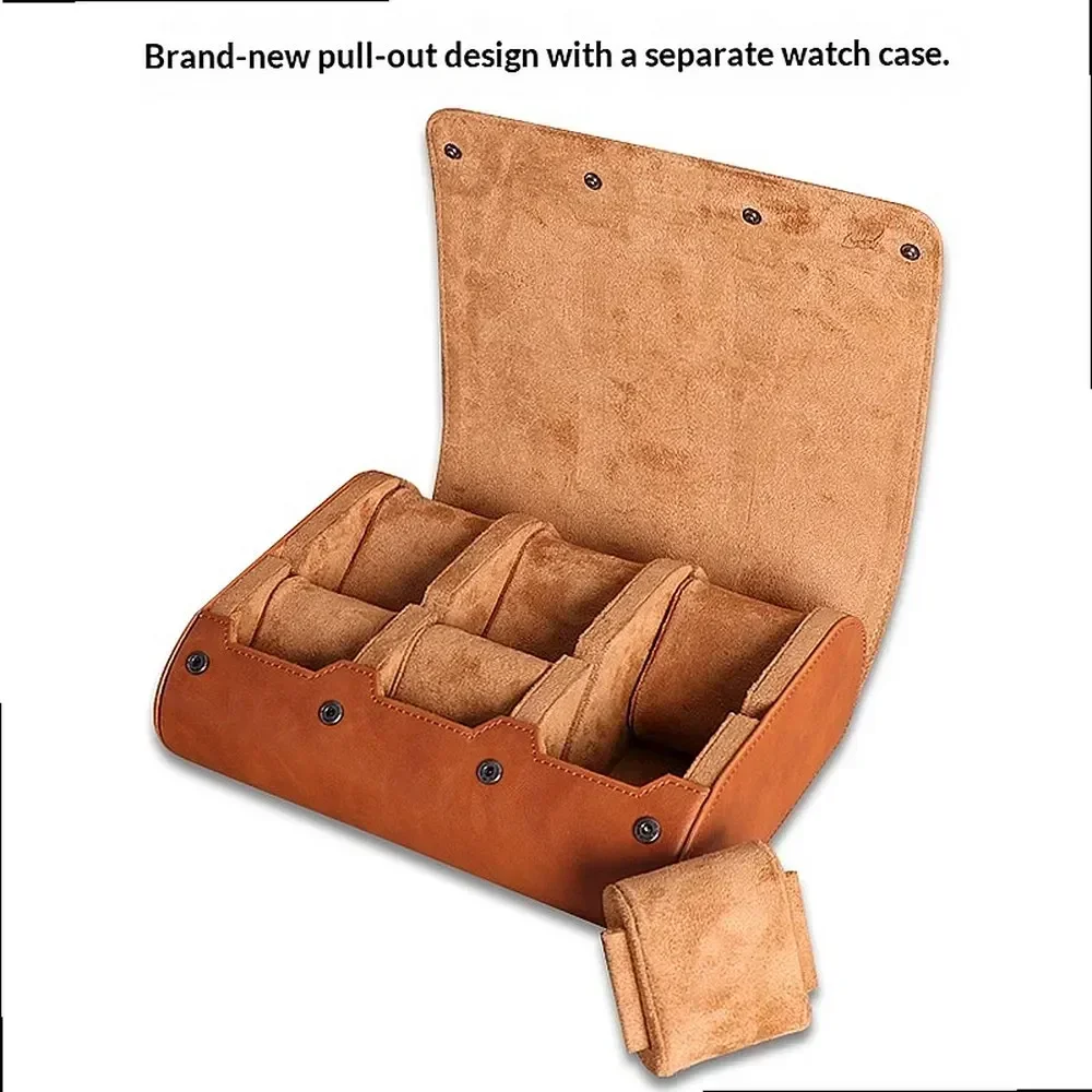 6-Watch Pull-Out Storage Bag Waterproof Hard Case with Removable Pillow