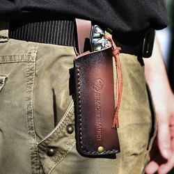 Knife Pouch Leather for Folding Knives EDC Portable Tool Outdoor Camping Hunting Leather Sheath for Pocket Knife