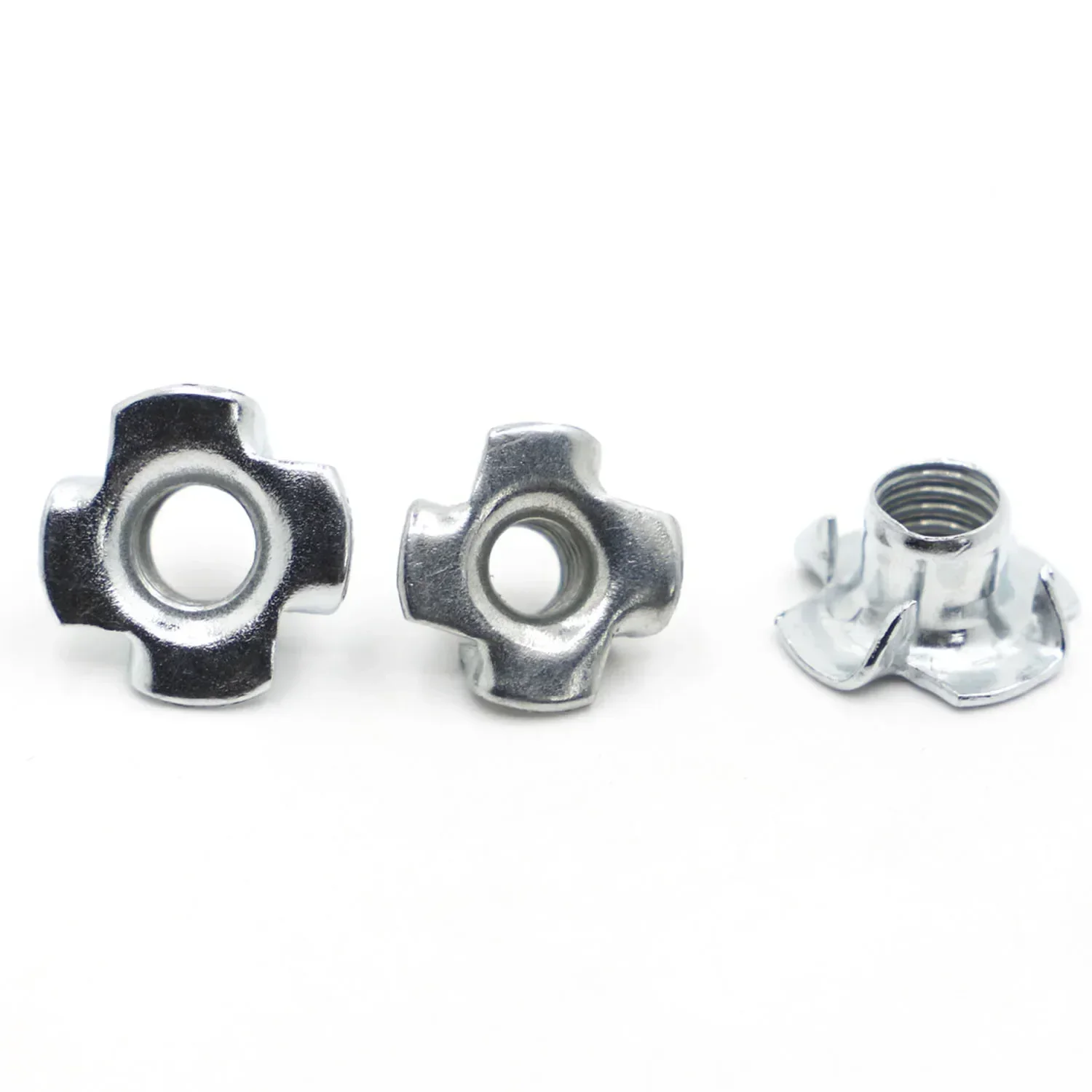 10 個 M3 M4 M5 M6 M8 M10 亜鉛メッキ 4 爪ナットスピーカーナット T ナットブラインドプロングティーナット家具