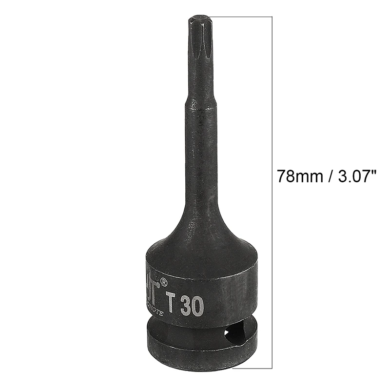 T30 Torx Bit Impact Socket Wrench Socket Adapter Spanner Drive Converter Impact Tool 1/2 Inch Drive for Electric Power Drill