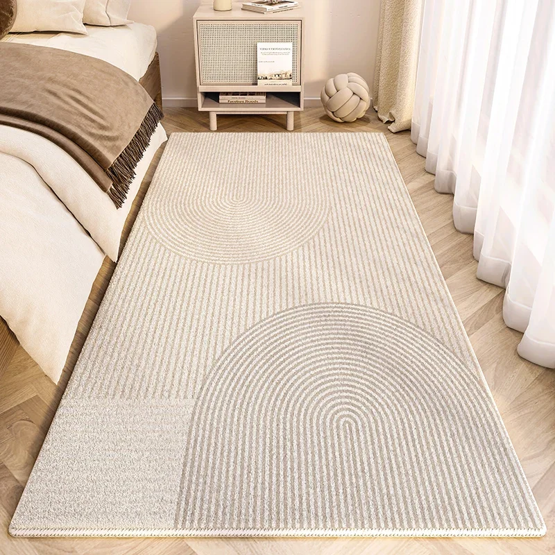 Fluffy Thickened Cream Style Carpet Bedside Home Bedroom Bedside Simple Anti Slip Carpets Advanced Thickened Anti Fouling Rug