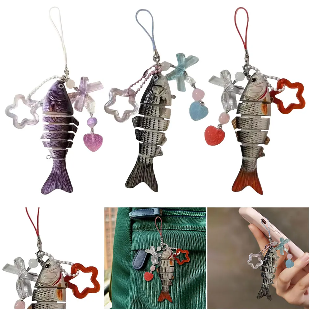 Mini Fish Keychain Acrylic Lovely Jewelry Fishing Lure Keychain Fishing Mini Keychain Pendant Gifts for Men Fishing Accessories