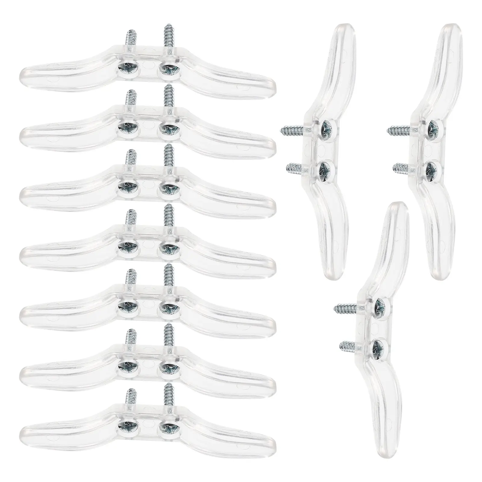 10Pcs Clear Blind Cord Cleat Sturdy Odorless Plastic Rope Fixing Clamp for Blinds Shades Awnings Boats Tarps Docking Safety