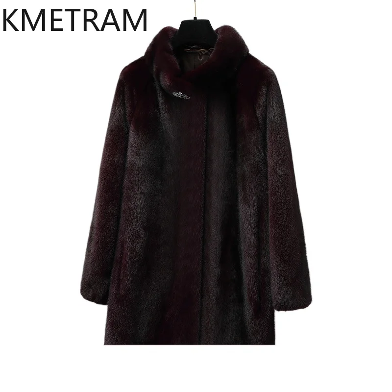 KMETRAM 100 % Nerzpelz-Kleidung für Damen, Wärme, modische neue Oberbekleidung, 2025, mittellanger Winter-Echtpelzmantel, Enrique Nadal Nadal Turismo