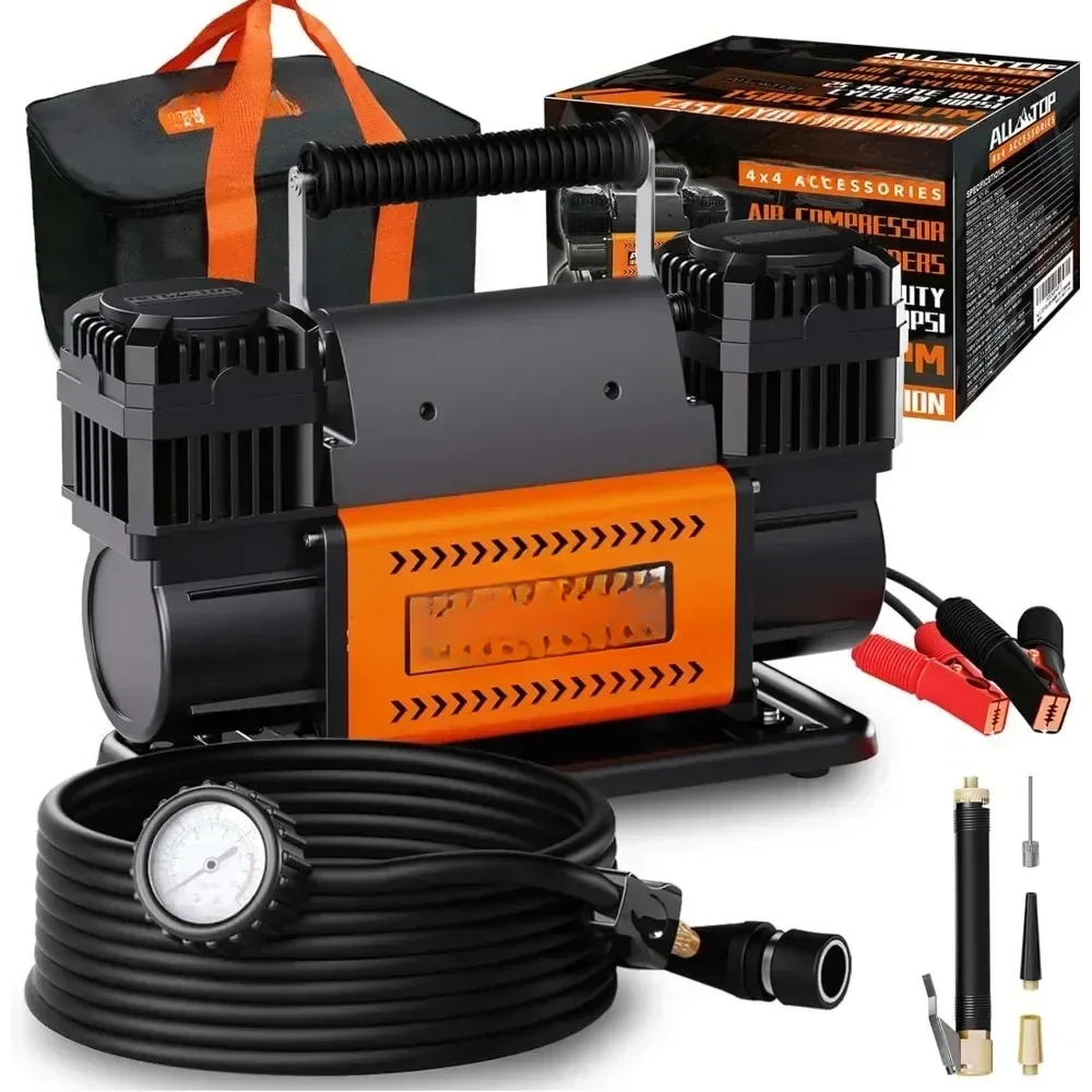 

for ALL-TOP Air Compressor Kit, Dual Cylinder 12V Portable Inflator 12.35 ft³/Min, Offroad Air Compressor Pump for Truck Tires