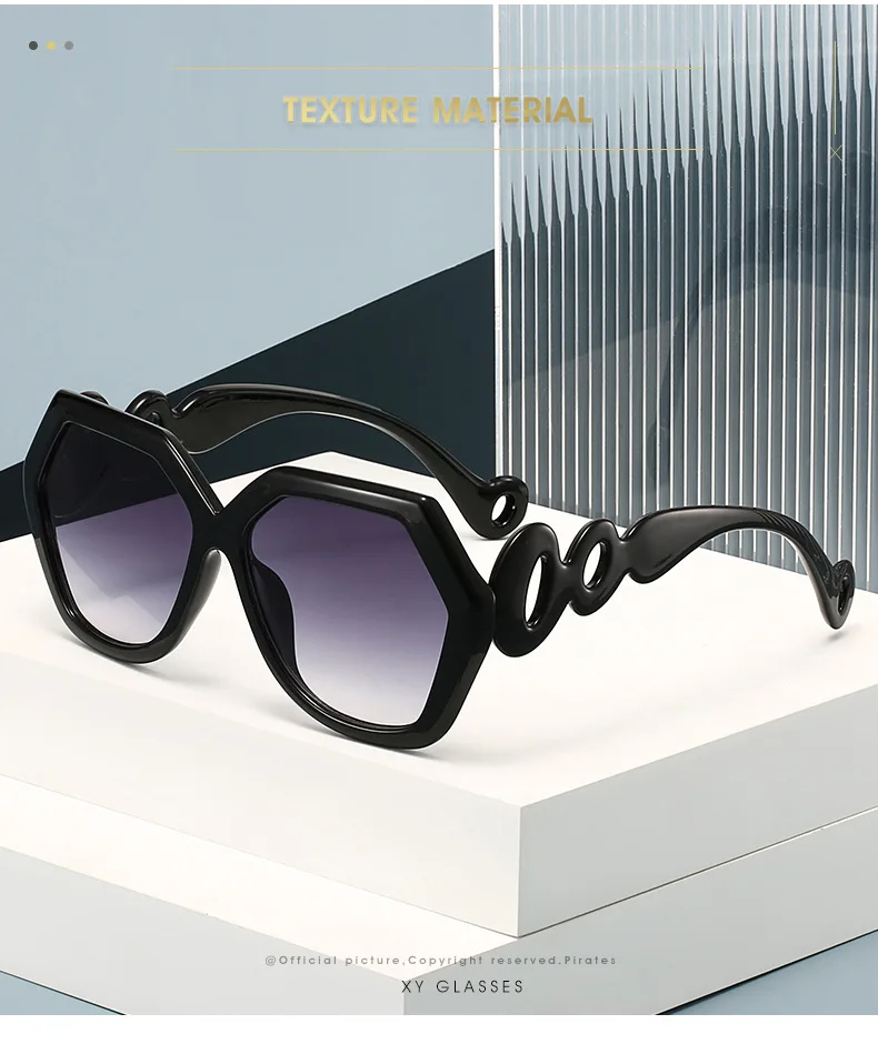 2025 Hexagon Frauen Sonnenbrille Marke Designer Farbe Patchwork Aushöhlen Kreis Elegante Reise Damen Sonnenbrille Retro – Detail 2