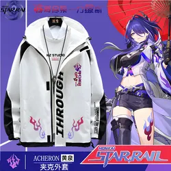 Acheron Ruan Mei Jing Yuan Long Sleeve Jacket Honkai Star Rail Unisex Coat Hoodie Zipper Cool Hooded Sweatshirt Cosplay Costume