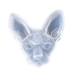 Hairless Sphinx Cat Head Pendant Resin Mold Cat Lord Bilus Figure Epoxy Resin Mold Jewelry Making Tools