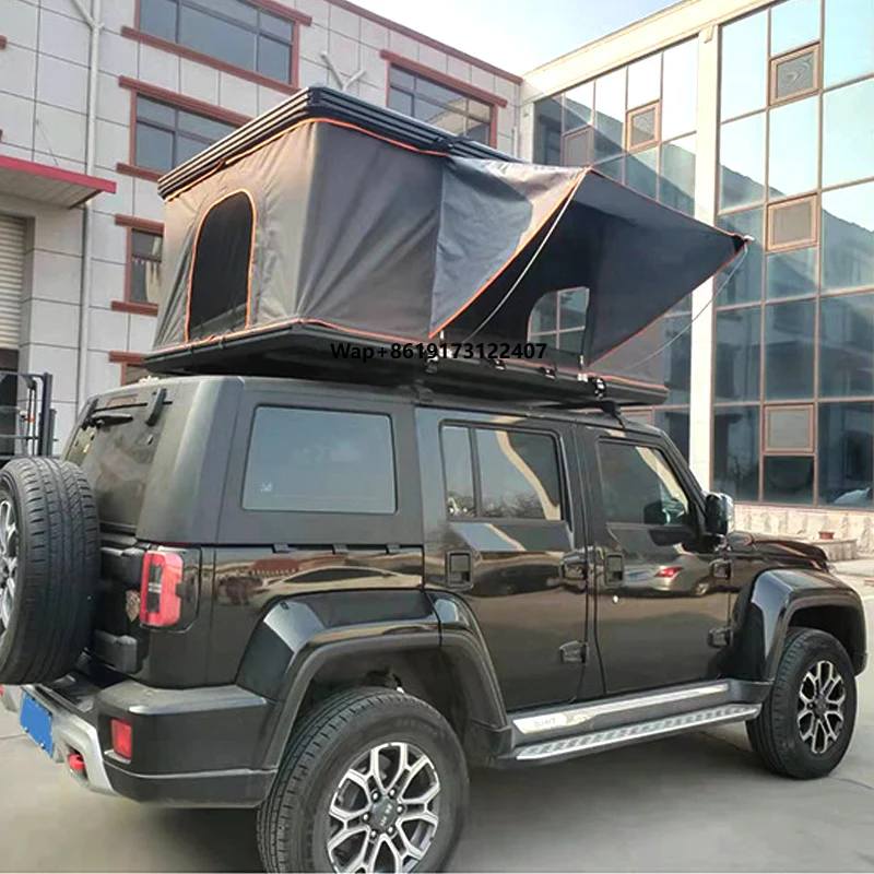 

Custom Aluminium Rooftop Tent Hard Shell Camping SUV Car 4x4 Aluminium Folding Car Roof Top Tent With Family Camping