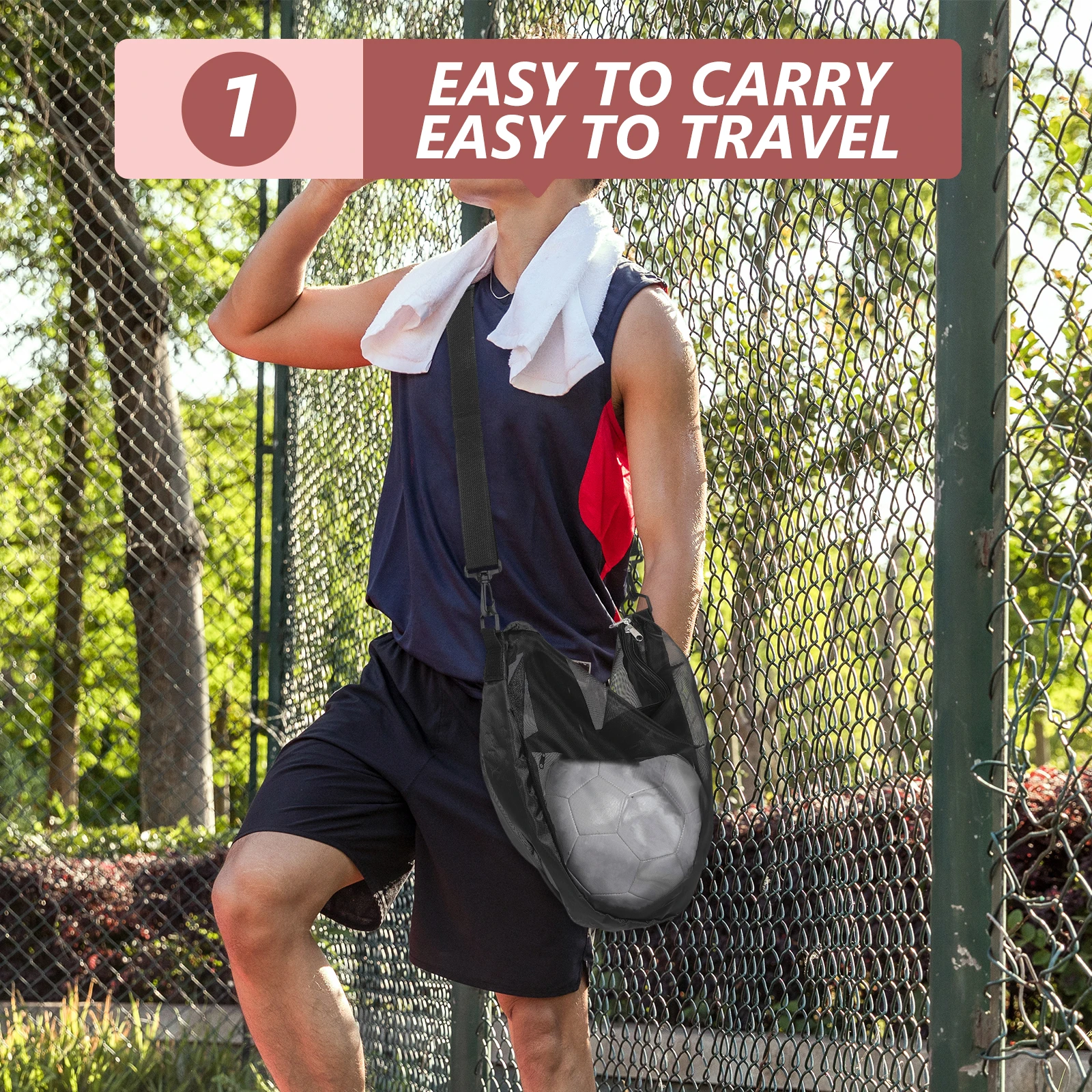 Torba sportowa z regulowanym paskiem, duża pojemność, siatka 50x36cm na koszykówkę, piłkę nożną, siatkę do przechowywania, dla dzieci, drużyny, siatkówki, rugby.
