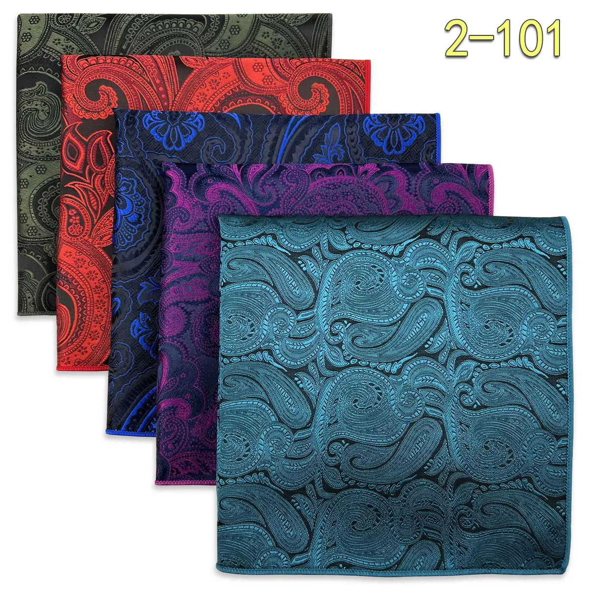 5 PCS Men's Pocket Square Set, Assorted Handkerchief Styles