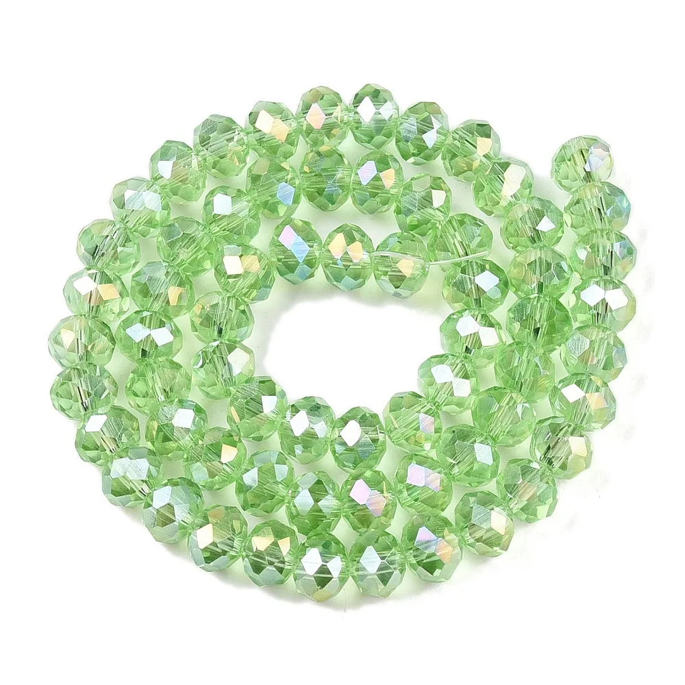 PandaHall 20 Stränge Glasperlen Mehrfarbig AB-Beschichtet Facettiert 8x6mm für DIY Schmuckherstellung – Detail 3