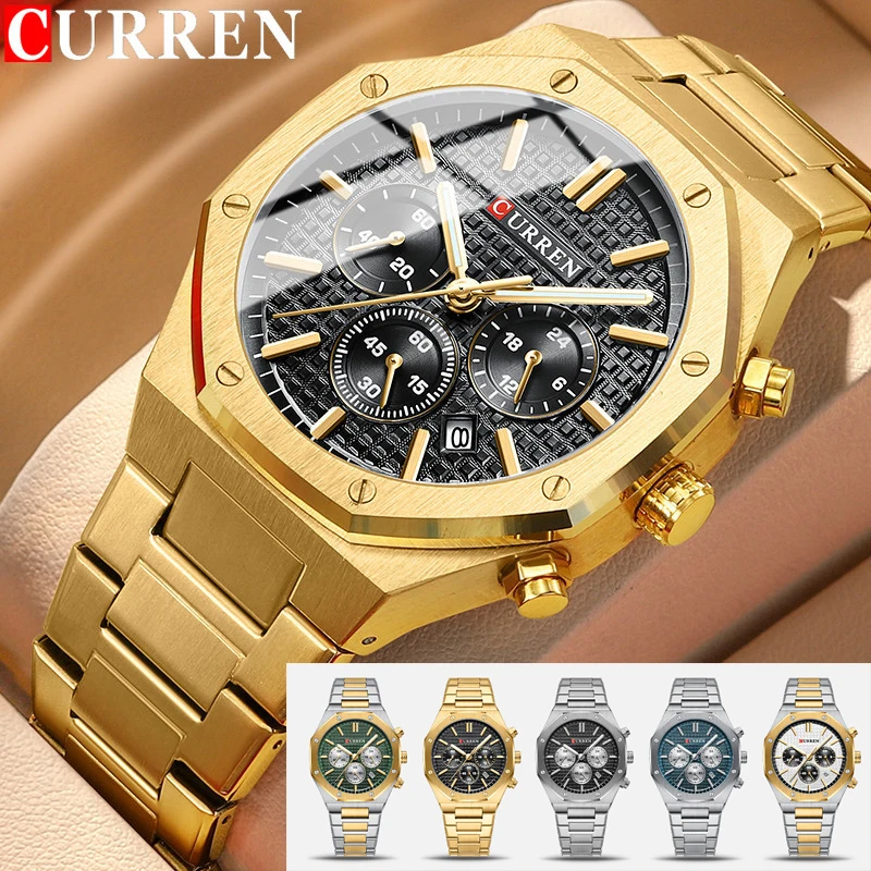 CURREN Original WristWatch Waterproof Chronograph Men Watch Military Top Brand Luxury Stainless Steel Sport Male Clock Gift 8440