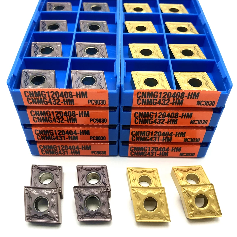 CNMG120404 CNMG120408 HM PC9030/NC3030 스테인레스 스틸 CNC 절삭 선반 도구용 카바이드 인서트 외부 선삭 공구