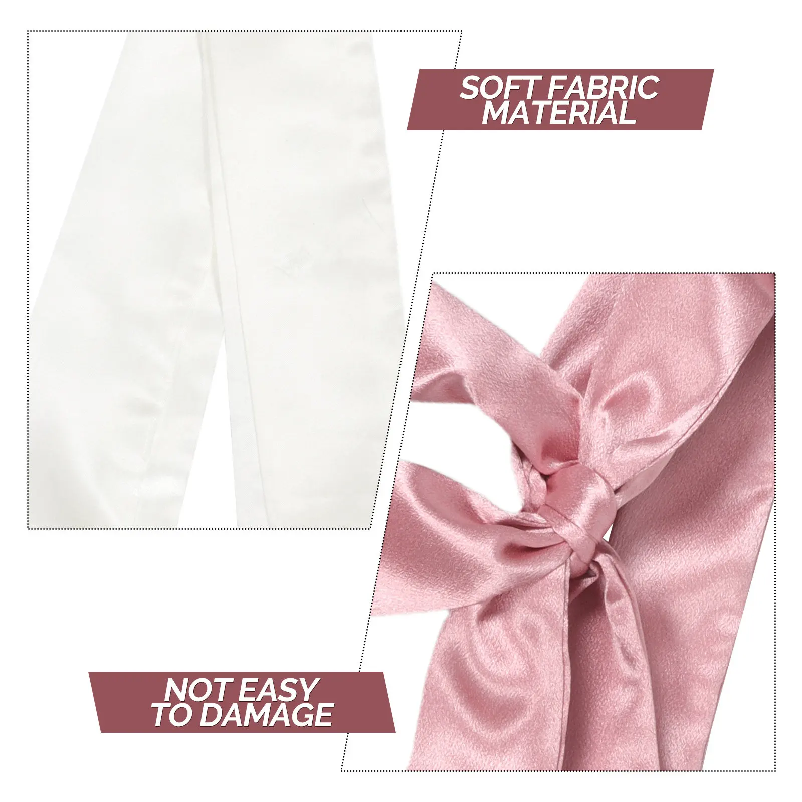 2Pcs Satin Bathrobe Waist Belt Replacement Adjustable Soft Robe Tie Strap for Women Sleepwear Kimono Lounge Spa Use