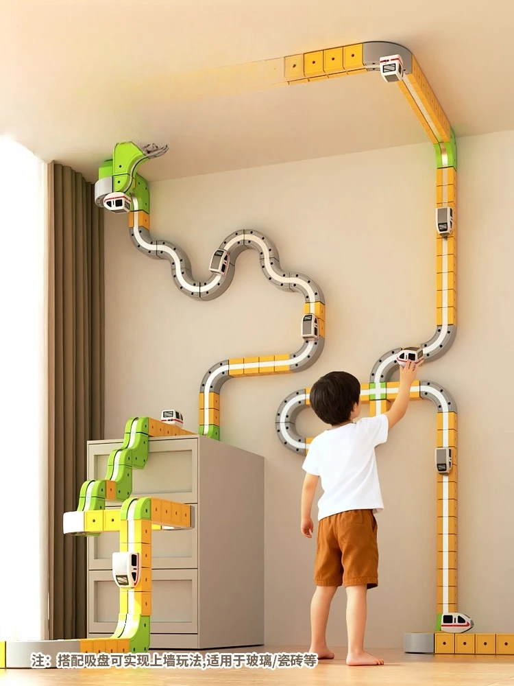Magnetic track cube for children educational high-speed rail train toys DIY building block gifts for boys and girls 2