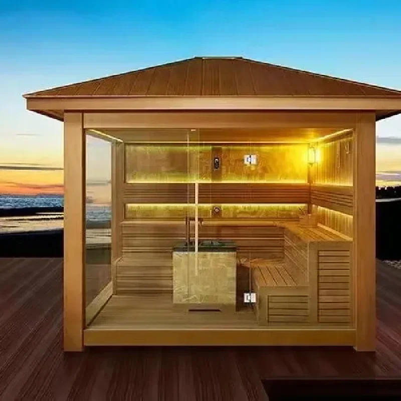 Home outdoor sauna single double sweat room Villa four dry steam room custom multi-person courtyard steam room