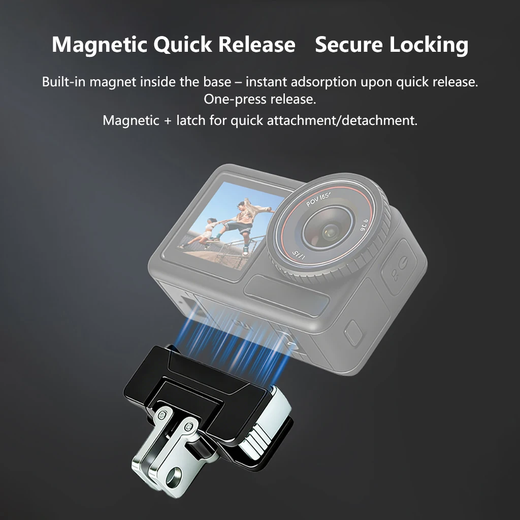 BGNing Magnetischer Adapter-Halter für DJI Osmo Action 5Pro 4 3 6 Faltbare Schnellwechsel-Halterung Kamera-Stativ-Adapter-Halterung – Detail 4