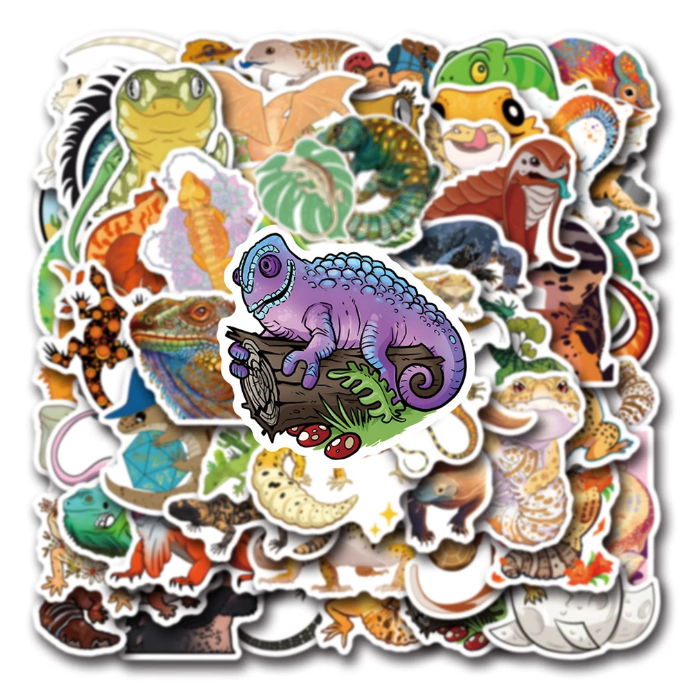 10/30/50/100 قطعة الزواحف الرائعة السحلية الكتابة على الجدران ملصقات الشارات DIY بها بنفسك محمول الهاتف سيارة سكيت السفر الأمتعة ملصق مضاد للمياه