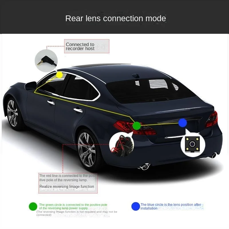 Driving recorder video monitoring reversing image 5 holes 4 holes rear camera infrared night vision fisheye is just like the ori view 6