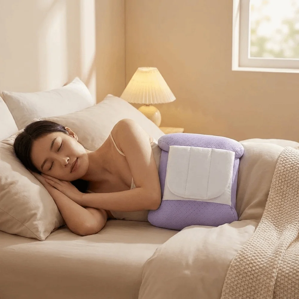 Soft Cotton Filled Lumbar Support Pillow Adjustable Strap Breathable Lumbar Cushion Belt Skin‑Friendly Ergonomic Design