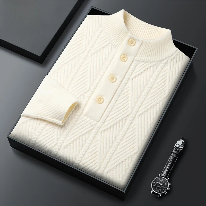 

Мужской свитер Pierre Cardin Camere с высоким воротником, утепленный, из шерсти, зимний, модный, повседневный, с длинными рукавами