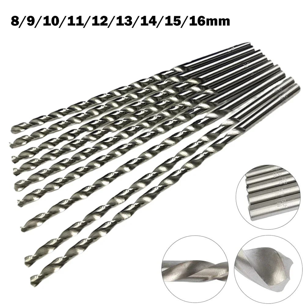 1pc 300mm Extra Long High Speed Steel Auger Twist Drill Bit Drilling Bit For Metal Plastic Wood 7/8/9/10/11/12/13/14/15/16mm