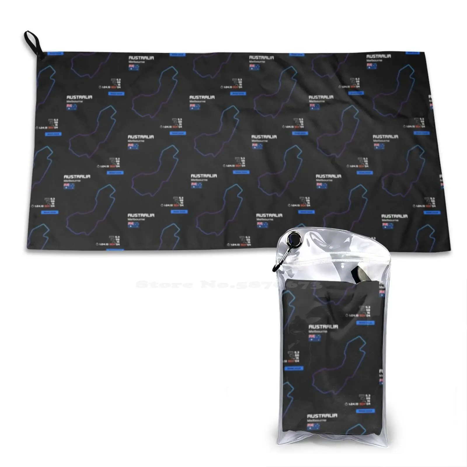 Melbourne 3D Print Pattern Towel Soft Towel Melbourne Australia Race Racing 1 Formulate Cars Circuit Europe Grand Prix