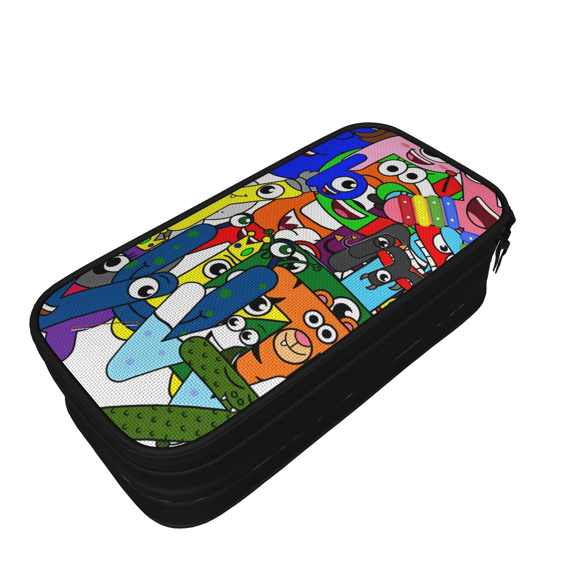 Cool Pencil Case Alphabet Lores  Pen Box  Back To School Pencil Cases Boy Girl Double Layer Printed Stationery Organizer