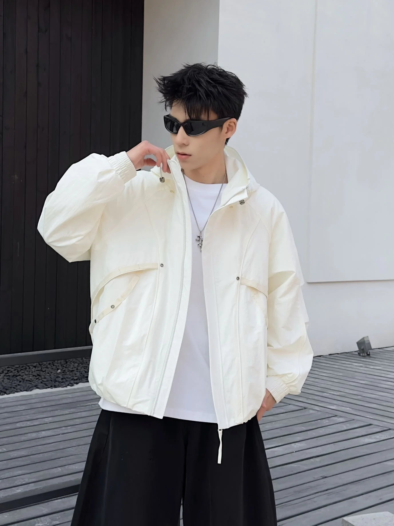 

Мужская свободная куртка для активного отдыха, весна-осень, серия Mountain, с капюшоном, ветрозащитная, повседневная, для походов, из ацетатного волокна, с длинными рукавами