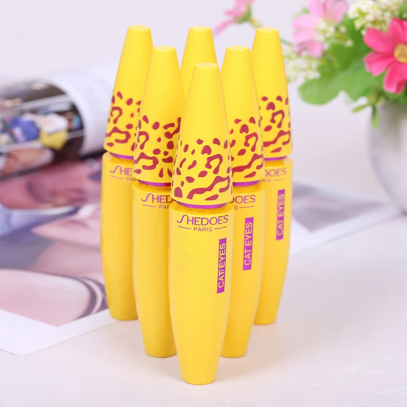 Thick Curling Mascara Yellow Tube Black Long Lasting Waterproof Eyelash Extension Cream Professional Eye Makeup Cosmetics TSLM1